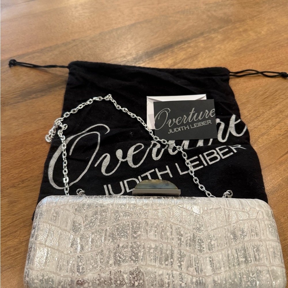 Judith Leiber Textured Silver Clutch